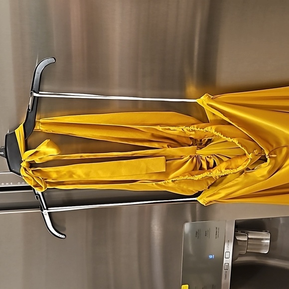 💕REFORMATION💕 Nerida Silk Dress ~ Tumeric 10 NWT - Picture 12 of 16